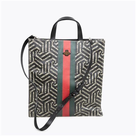 gucci caleido web tote|GUCCI GG Supreme Monogram Caleido Web Vertical Tote Black .